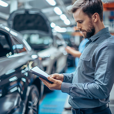 Un-expert-automobile-inspectant-un-véhicule